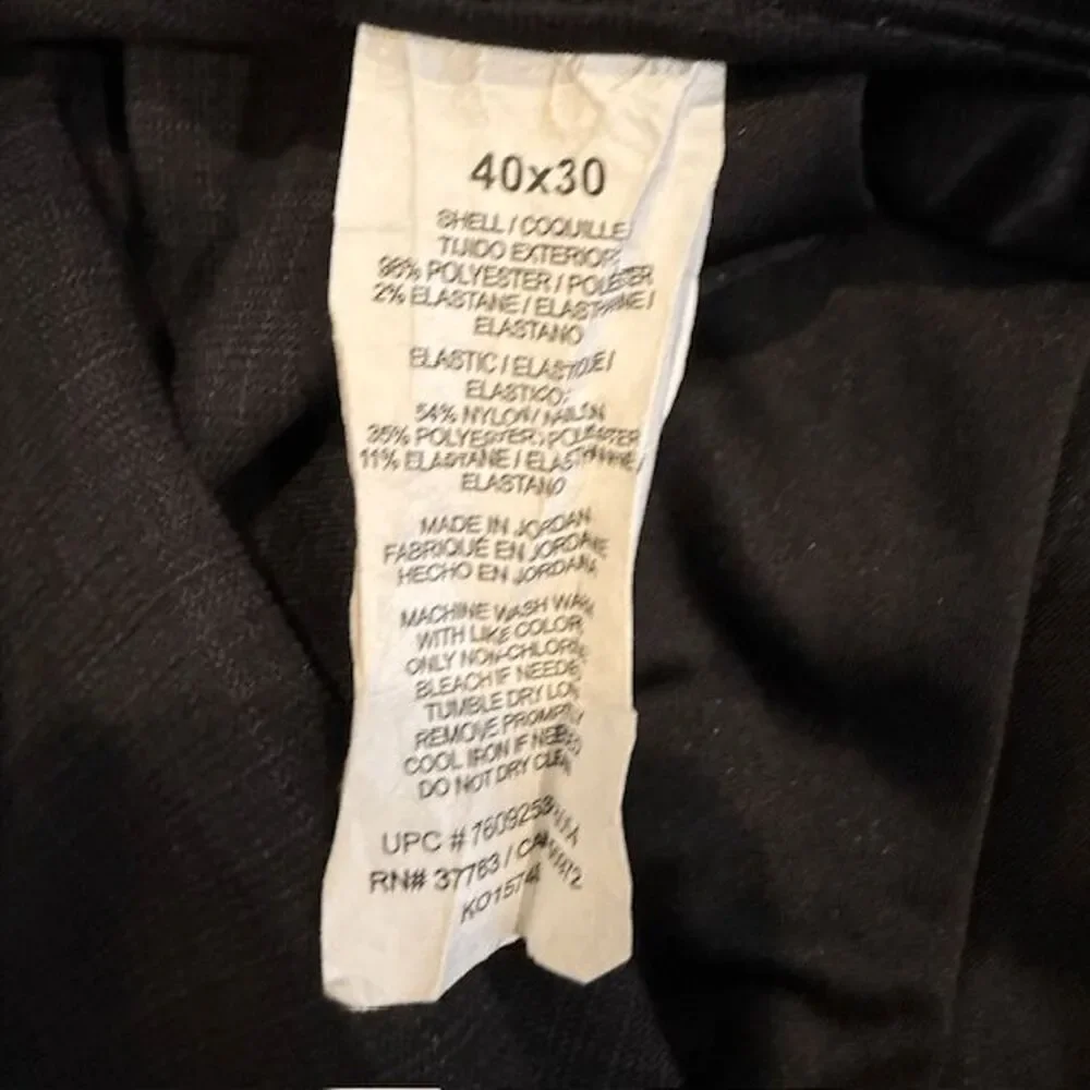 Savane Stretch Comfort Dress Pants Charcoal Gray 40x30 Trousers Slacks‎ Business